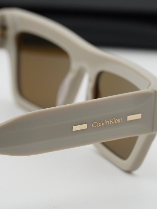 Calvin Klein CK25510S 209 Unisex Rectangle Sunglasses - Beige/Brown main image 9